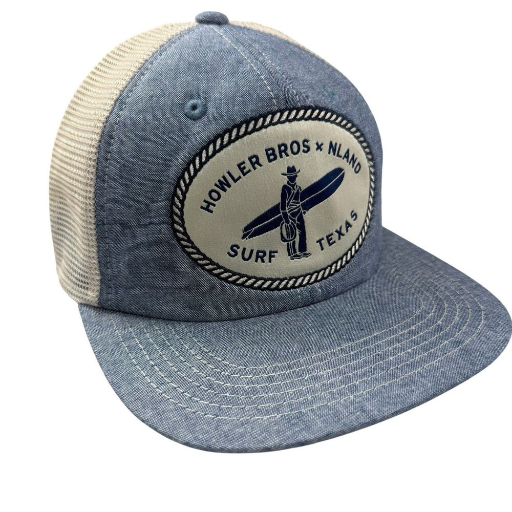 Howler Bros X Nland Surf Texas Snapback Trucker Hat Chambray Denim Brothers